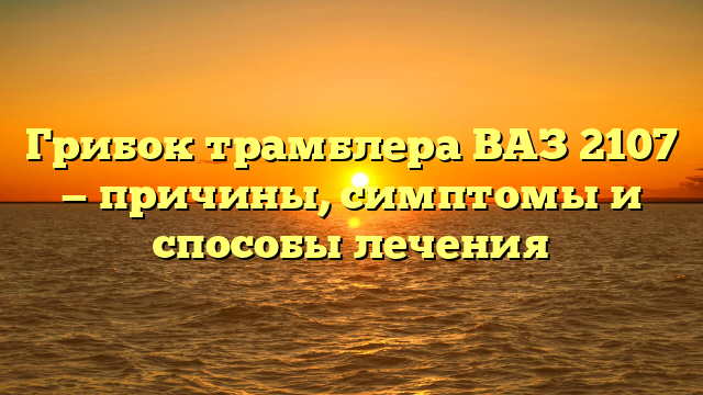 Грибок трамблера ВАЗ 2107 — причины, симптомы и способы лечения